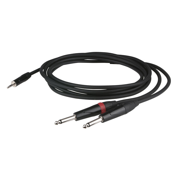 CABLE MINI-JACK STEREO A 2 JACK MONO L/R (1,5 m)