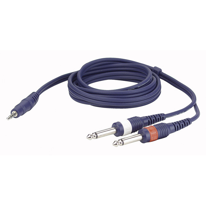 CABLE MINI-JACK STEREO A 2 JACK MONO L/R (1,5 m)