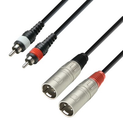 ADAM HALL Cable Audio 2X RCA mascle a 2X XLR mascle 6m, K3TMC0600
